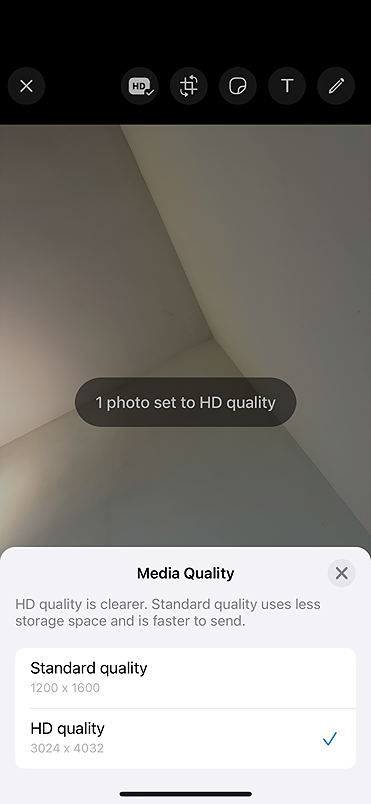 send HD Photos in WhatsApp